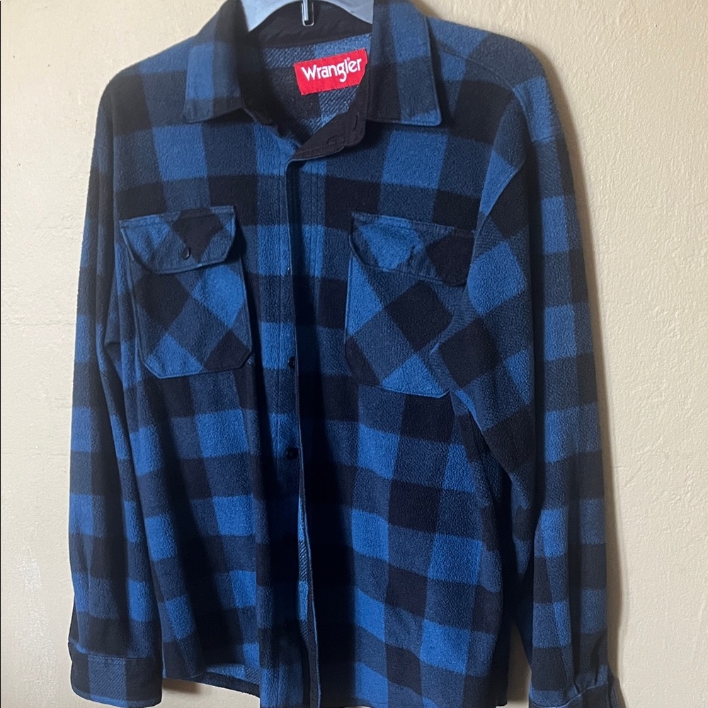 Wrangler Blue and Black Plaid Shirt